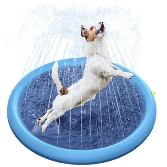 100/150/200Cm Summer Pet Inflatable Swimming Pool Foldable Spray Mat Dogs Kids Outdoor Interactive Fountain Toys